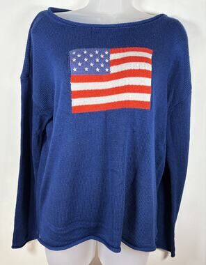 American Flag Sweater Size L EUC